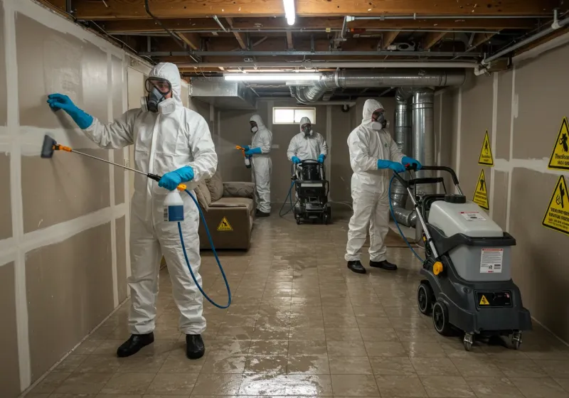 Basement Moisture Removal and Structural Drying process in Pahala, HI